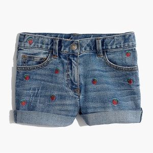 EUC Madewell x Crewcuts Embroidered Strawberry Short